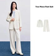 Women's Two Piece Jacket (Beige Pant Suit) | OWNLUXE
