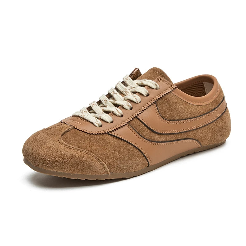 Women’s German-Inspired Leather Sneakers – Genuine Cowhide