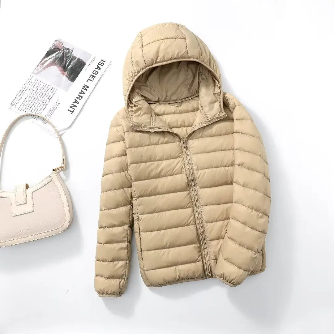 Women Hooded Short Puffer Jackets Arrivals 90 White Duck | OWNLUXE