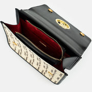 Letter Embossed Shoulder Bag - Luxury Party Handbag
