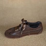 Women's Lace Leather Retro Sneakers – Shop at OWNLUXE