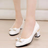 Cresfimix Zapatos De Mujer Fashion Sweet White Patent Pumps | OWNLUXE
