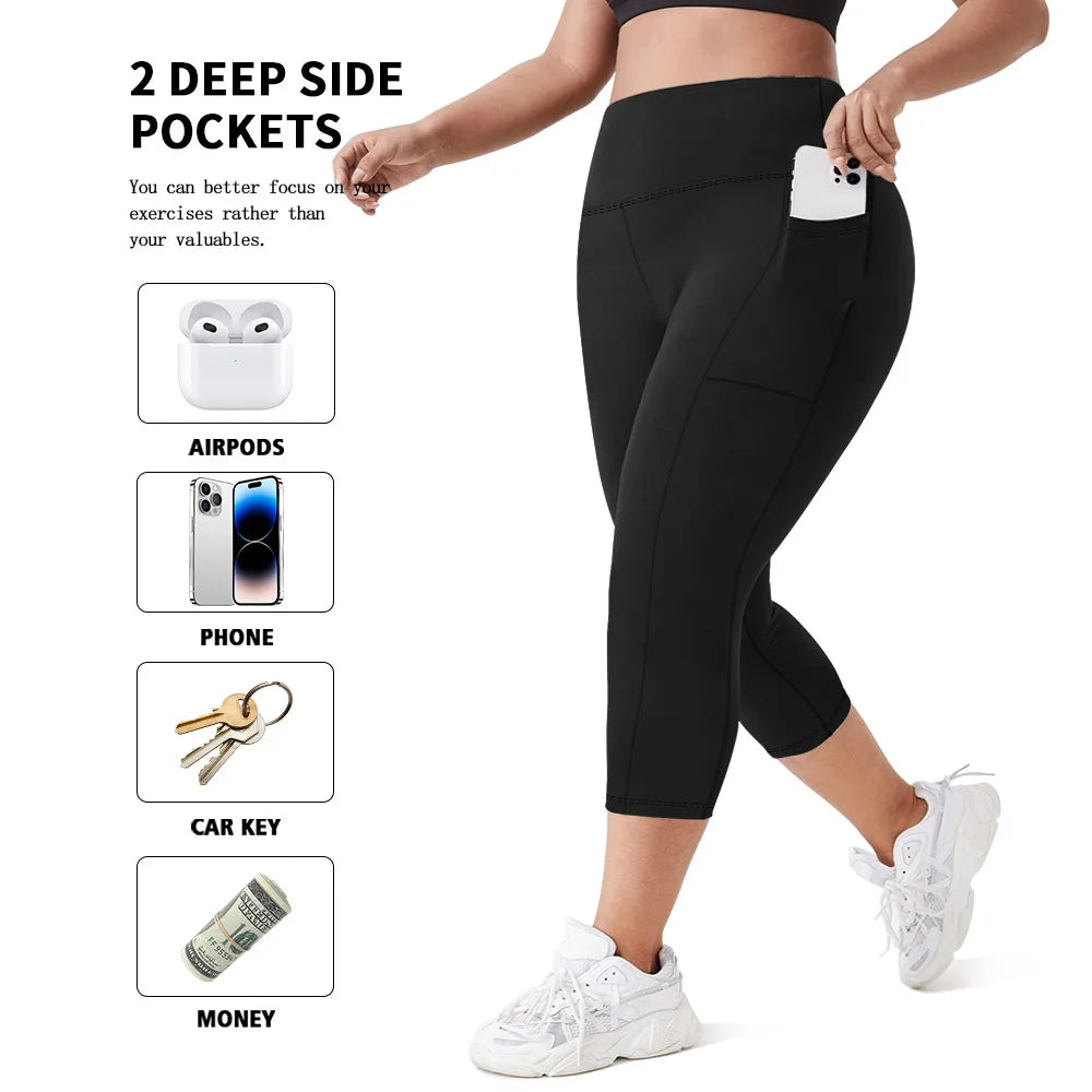 High-Waist Extended-Size Yoga Pocket Leggings | OWNLUXE