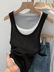 Women's Sleeveless Top (Grey) | OWNLUXE