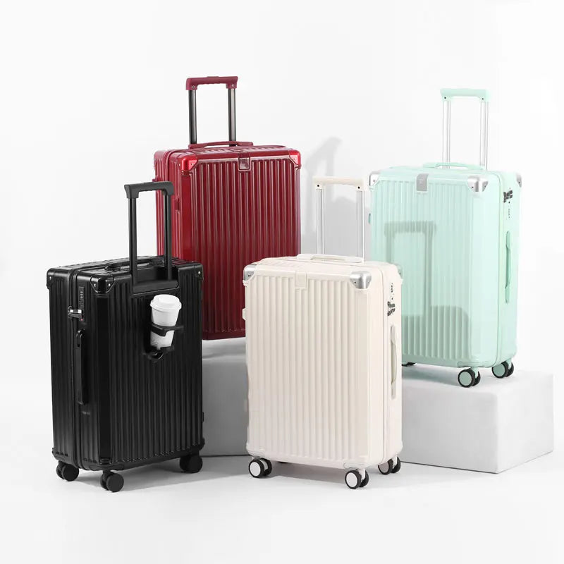 ABS Spinner Luggage with Cup Holder & Wet-Dry Storage