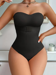 Large Size Strapless Thong Bodysuits Women Belly Control Full Body Shaper Adjustable Bust Removable Push Up Breast Underwear 4XL