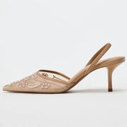Women’s Floral Mesh Heeled Pumps – Lightweight & Chic