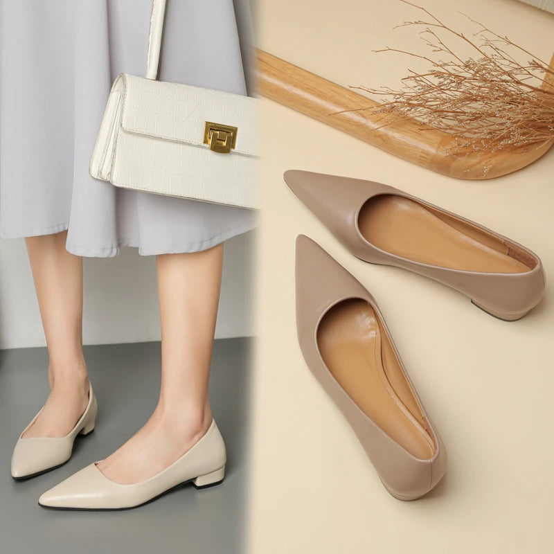 Women's Pointed Toe Leather Heels – Shop at OWNLUXE