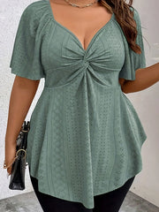 Women's V-Neck Plus Size T-Shirt (Pink) | OWNLUXE