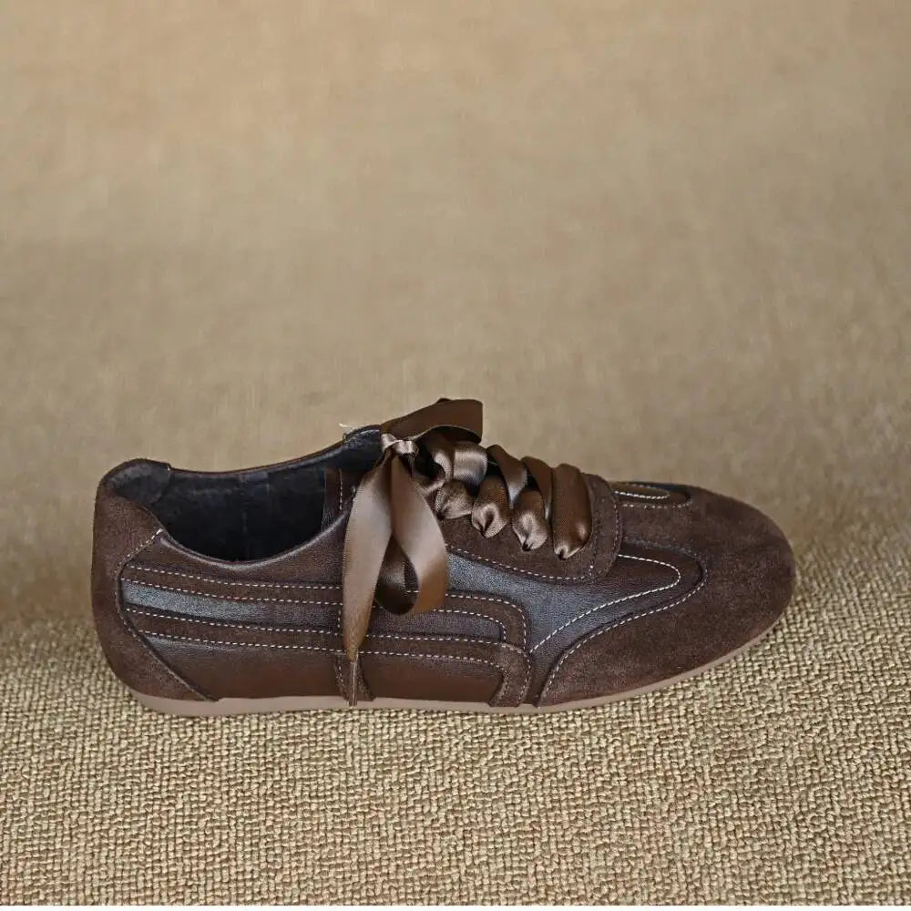 Women's Lace Leather Retro Sneakers – Shop at OWNLUXE