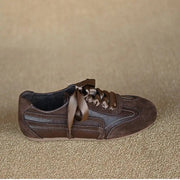 Women's Lace Leather Retro Sneakers – Shop at OWNLUXE