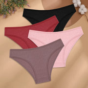 Women's Cotton Low-Rise Briefs 4-Pack | Stripes & Solids | OWNLUXE