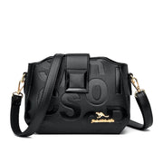 Geometric Flap Crossbody Bag – Microfiber Leather Shoulder Bag with Adjustable Strap