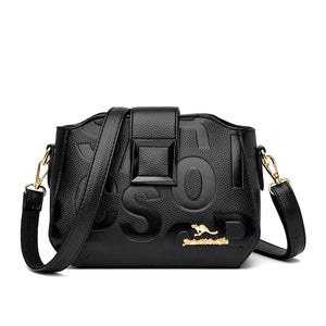 New High Quality Letters Leather Luxury Handbags Women Small Designer Shoulder Bags Women Fashion Simple Ladies Crossbody Bags