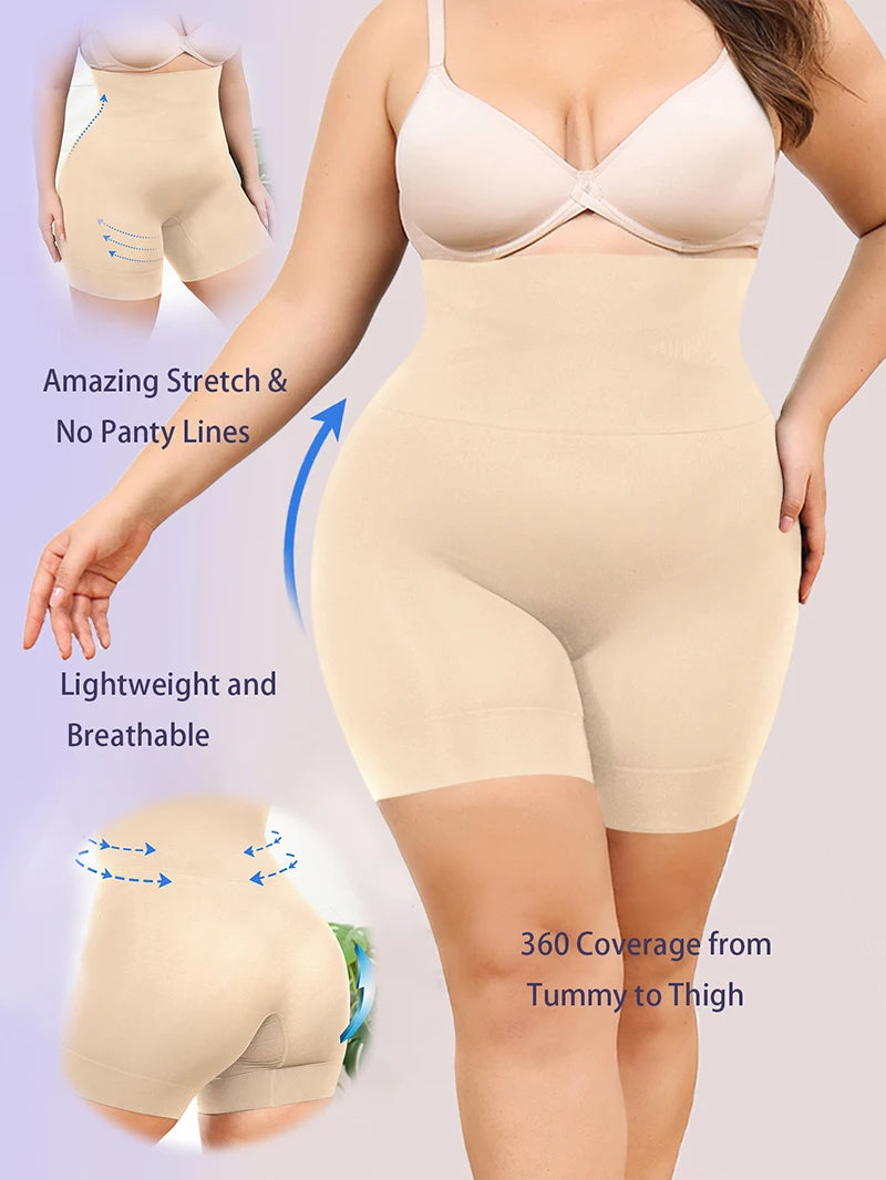 High-Waisted Tummy Control Shapewear Shorts - Body Shaper