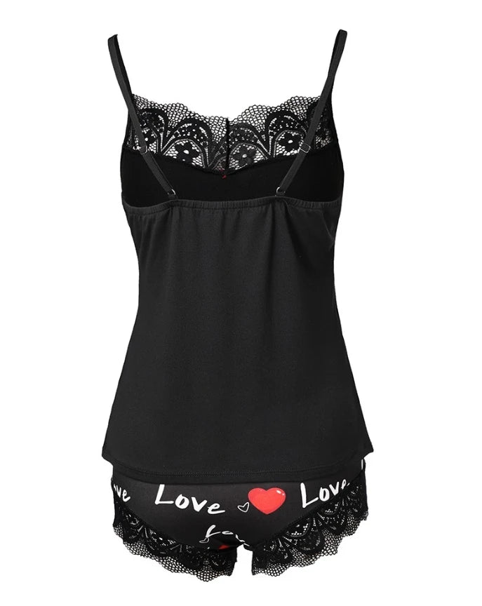 Two-Piece Lace Pajama Set – Shop at OWNLUXE