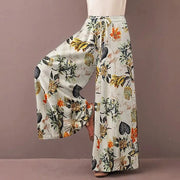 Floral Wide Leg Pants – Bohemian Drawstring