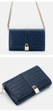 CH Chain Bag - 2025 Monogram Print Shoulder Bag with Lock