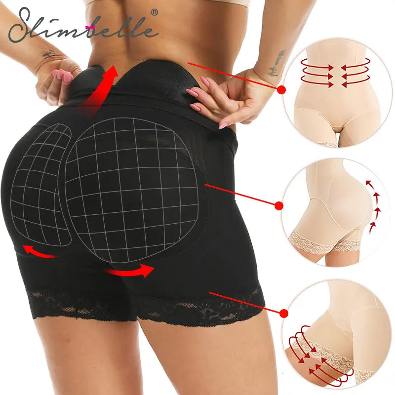 High Waisted Padded Butt Lifter Shapewear - Tummy Control Panty