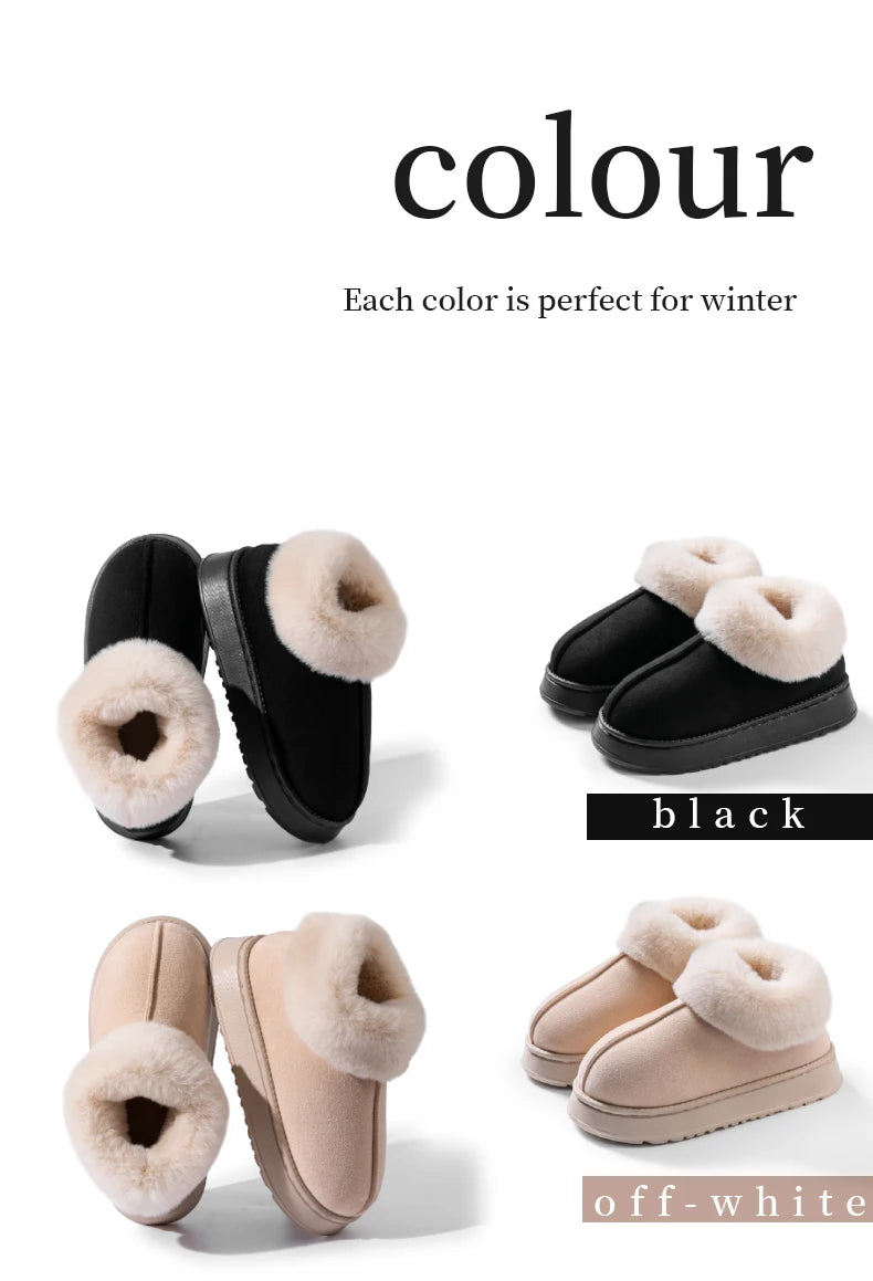 Women’s Plush Snow Boots – Faux Fur Winter Indoor Slippers