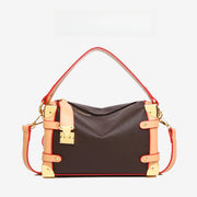 Vintage Women's Brown Shoulder Bag Designer Box Bag with: