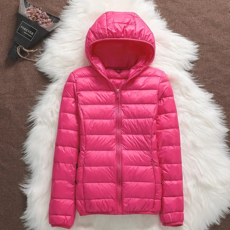 Women's Hooded Packable Ultralight Puffer Jacket | OWNLUXE