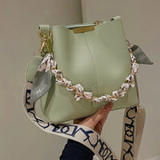 Chain Bucket Bag with Ribbon Detail - Large Capacity Crossbody | OWNLUXE