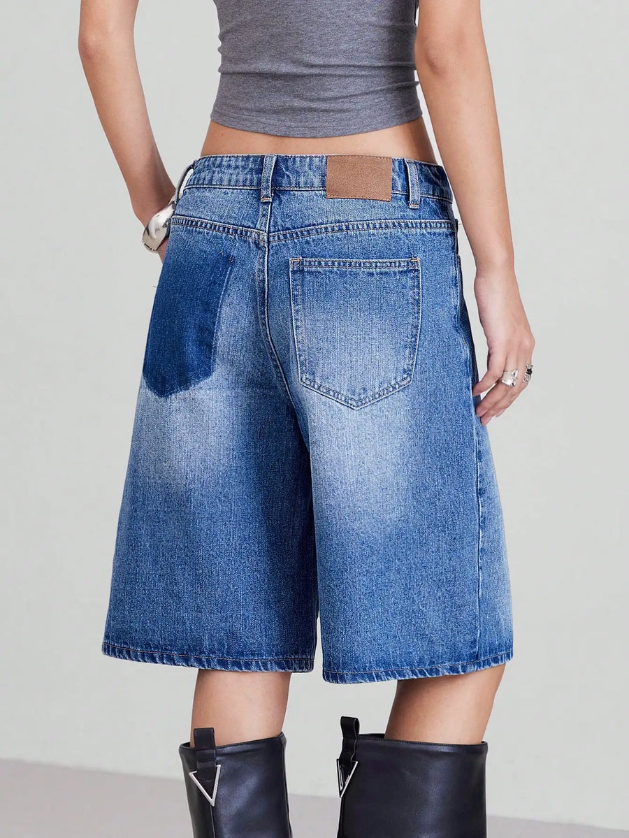 Women's Denim Retro Shorts | OWNLUXE