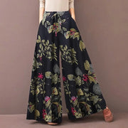 Floral Wide Leg Pants – Bohemian Drawstring