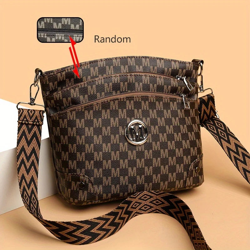 Elegant Letter Badge Bucket Bag - Multi-Pocket Crossbody Shoulder Bag | OWNLUXE