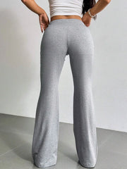 Women's Drawstring Bell-Bottom Pants - High Waist Flare Pants