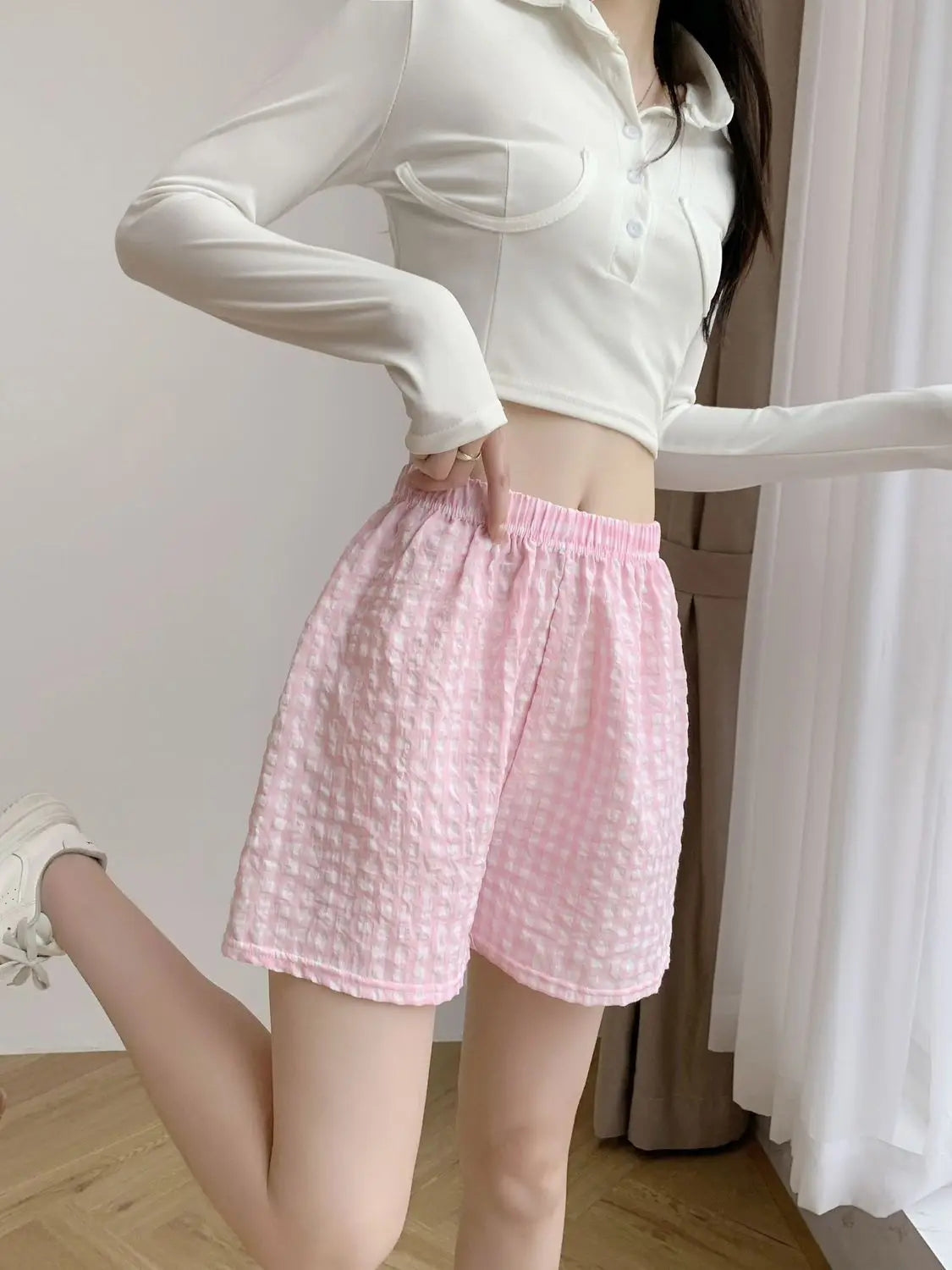 High-Waist Wide-Leg Sport Relaxed-Fit Shorts | OWNLUXE