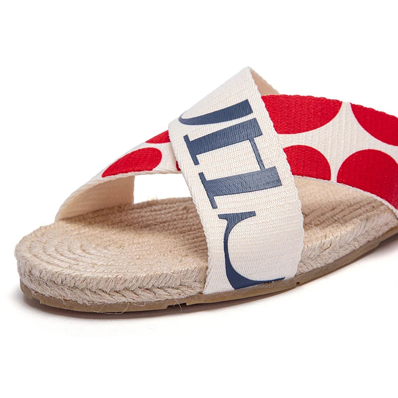 Woven Flat Women’s Slides – Casual Summer Comfort Slippers