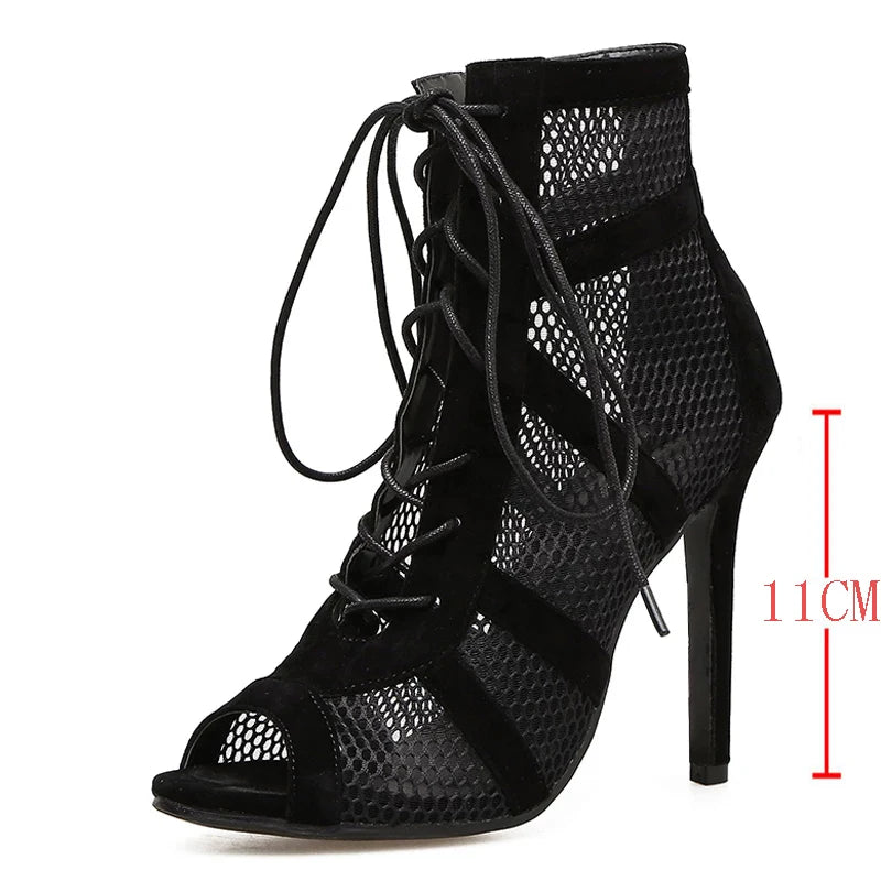 Women's Open-Toe Ankle-Strap Lace-Up Pumps | OWNLUXE