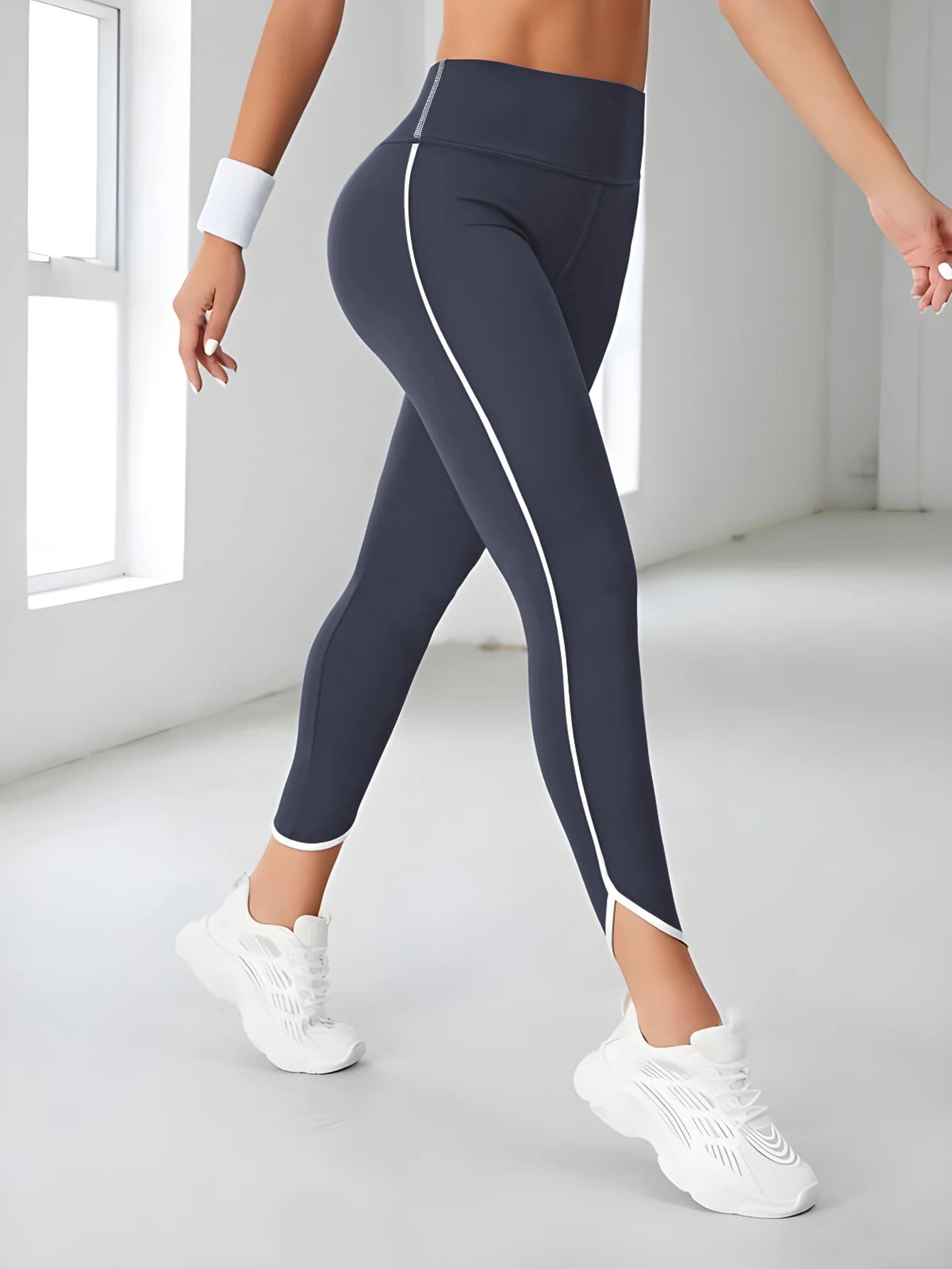 High-Waist Striped Yoga Sport Leggings | OWNLUXE