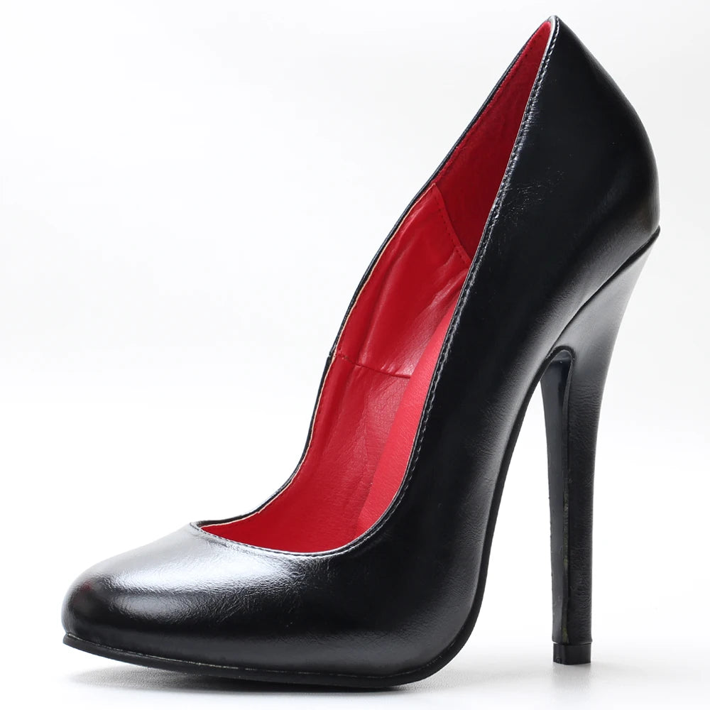 Unisex Round Toe Stiletto Plus-Size Pumps (Black) – Shop at OWNLUXE