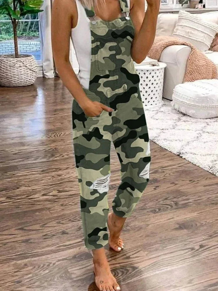 Women's Vintage Denim Overalls – Washed Casual Fit
