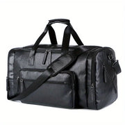 Multi-Compartment PU Leather Adjustable Travel Duffel Bag | OWNLUXE