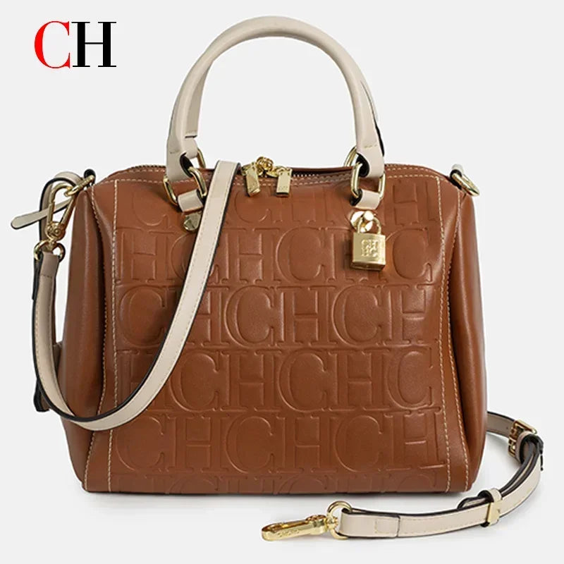 PU Leather Letter-Print Crossbody Bag | OWNLUXE