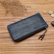Spacious Vegetable-Tanned Leather Vintage Wallet | OWNLUXE