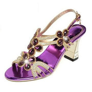 Summer Rhinestone Gladiator Sandals – High Heel Party Shoes