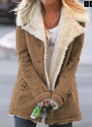 Faux Fur Fleece Coat - Warm Lamb Wool-Effect Winter Jacket