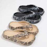 Women’s Cloud Flip Flops – Leopard Thick-Soled Sandals