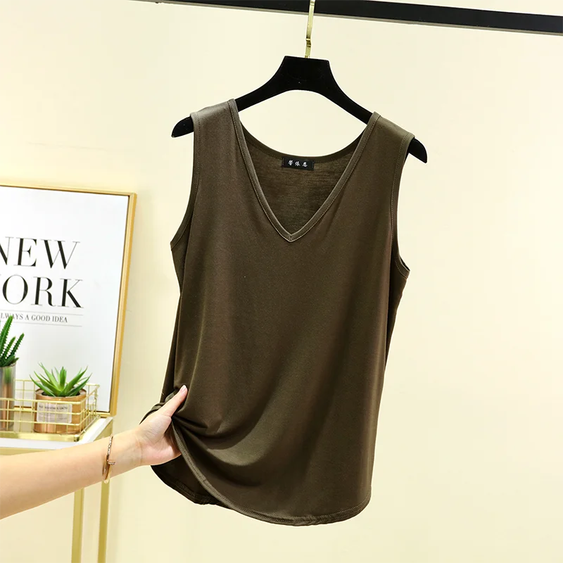 Vest V-Neck Sleeveless Relaxed-Fit Top | OWNLUXE