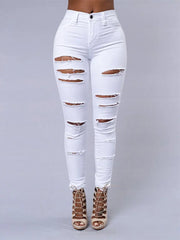 Women’s Mid-Rise Skinny Jeans – Distressed Casual Fit