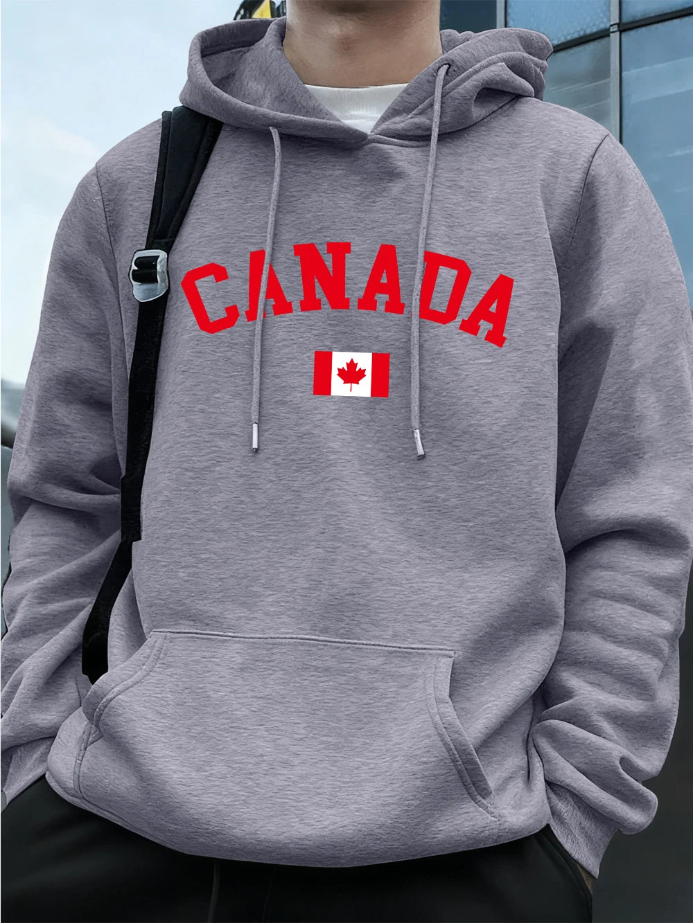 Canada Flag Print Hoodie – Men's Loose Fleece Sweatshirt Street Style | OWNLUXE