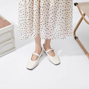 Women's Square Toe Leather Flats – Shop at OWNLUXE