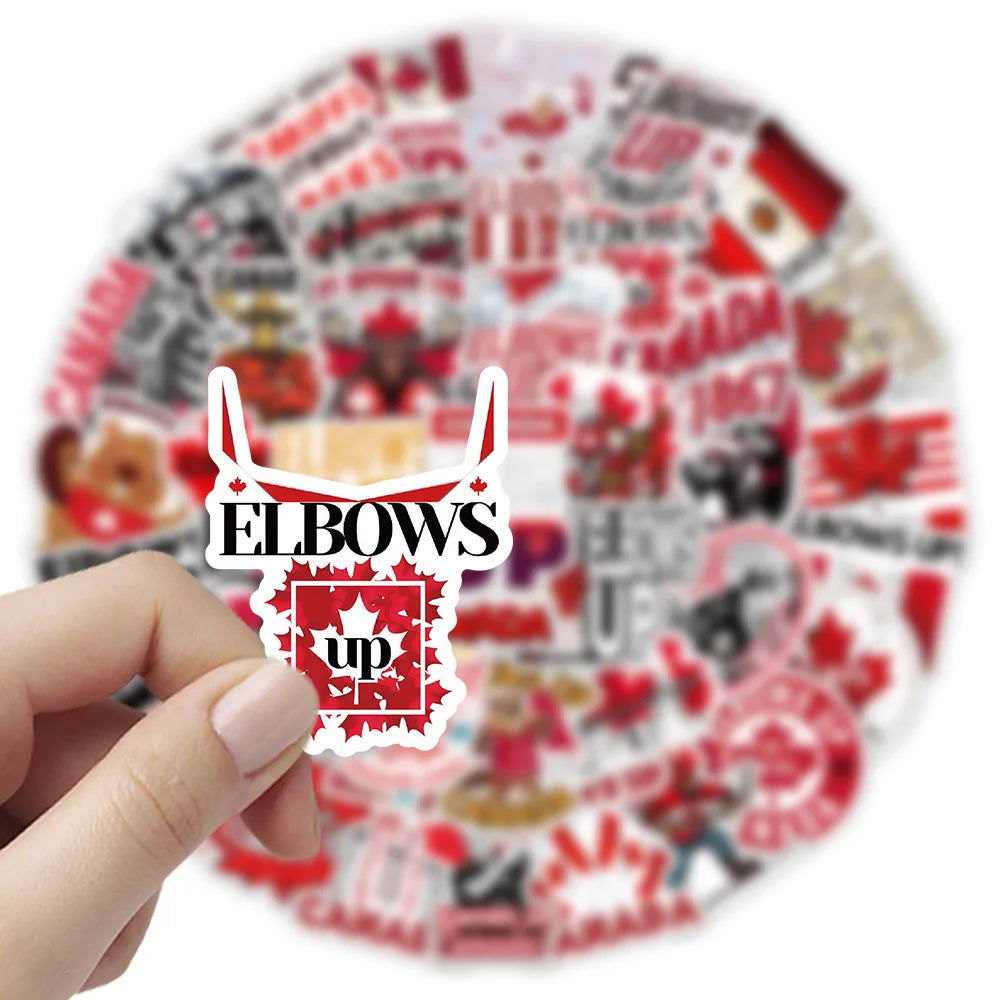 Elbows Up Canada Stickers - 54pc Waterproof Set