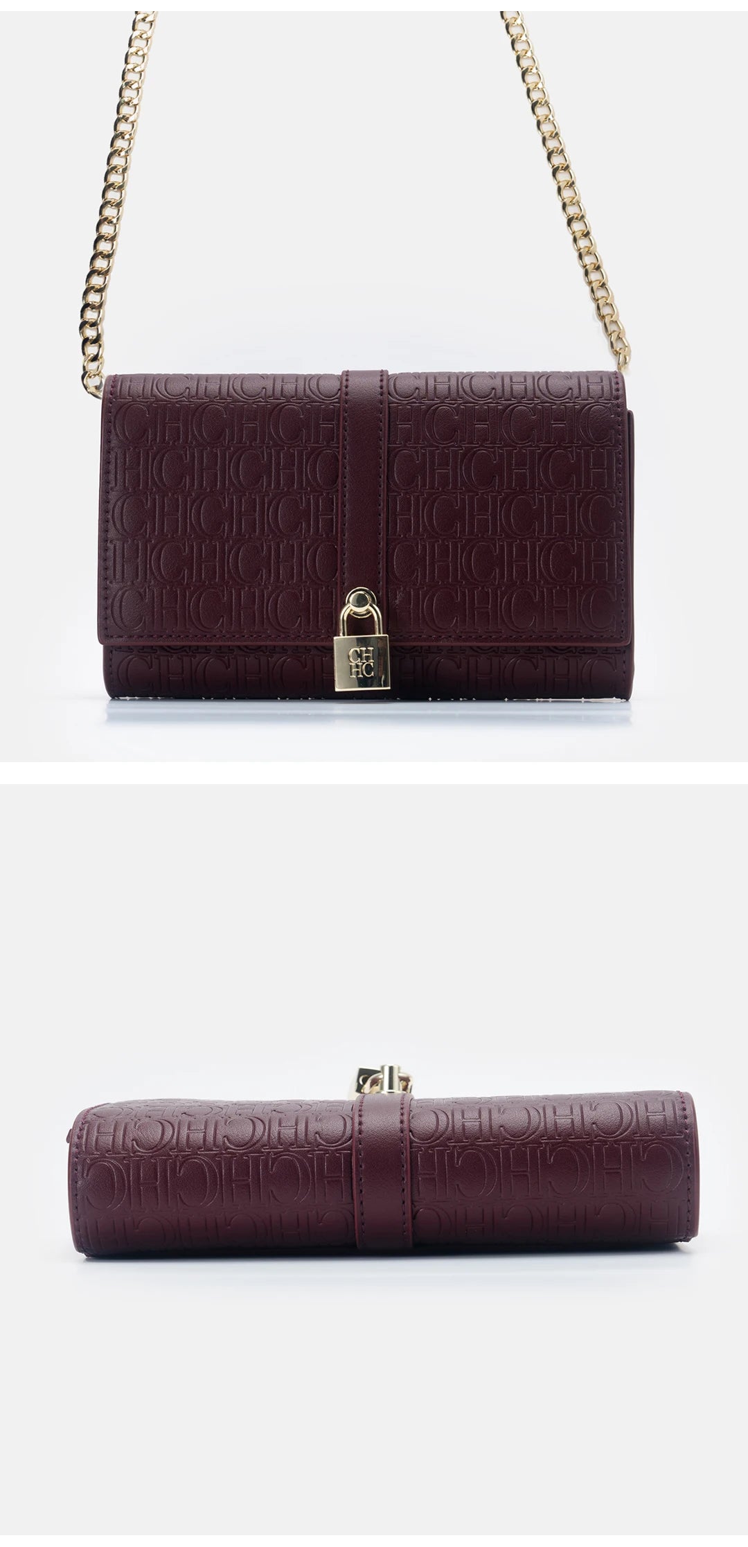CH Chain Bag - 2025 Monogram Print Shoulder Bag with Lock