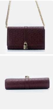 CH Chain Bag - 2025 Monogram Print Shoulder Bag with Lock